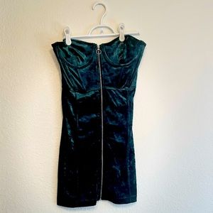 Green velvet size medium dress from Urban Outfitters.